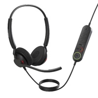 Jabra Engage 40 (Inline Link) UC Dual USB-C A Corded Headsets, Lightweight  sturdy, Double the mic, Busylight, Hearing Protection Audio Quality