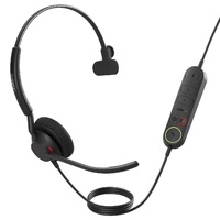 Jabra Engage 40 (Inline Link) UC Mono USB-C A Corded Headsets, Lightweight  sturdy, Double the mic, Busylight, Hearing Protection Audio Quality