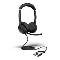 Jabra Evolve2 50, USB C A UC Stereo Headset, Bluetooth, 4 microphones, Active Noise Cancellation, Busylight, Call management, Air Comfort technology