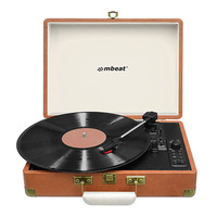 mbeat® Woodstock Retro Turntable Recorder with Bluetooth & USB Direct Recording - Built-in Dual Speakers, Aux-in-out, Bluetooth Speaker Function