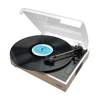 mbeat Wooden Style USB Turntable Recorder -  Vinyl to MP3 Built-in Stereo Speakers Vinyl 33 45 78 - Natural