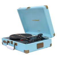 mbeat®  Woodstock 2 Sky Blue Retro Turntable Player with BT Receiver & Transmitter