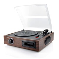 mbeat® USB Turntable and Cassette to Digital Recorder- Cassette Player, 33.3/45/78 RPM Vinyls and Cassette Record Player, USB Recording to PC MAC (LS)