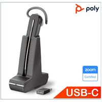Plantronics Poly Savi 8245 UCDECT Headset USB-C ConvertibleWireless Unlimited talk time crystal-clear audio ANC one-touch controlSoundGuard