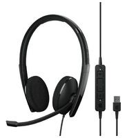 EPOS | Sennheiser ADAPT 160T USB II On-ear double-sided USB-A headset with in-line call control and foam earpads. Certified for Microsoft Teams