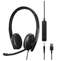EPOS | Sennheiser ADAPT 165 USB II On-ear, double-sided USB-A headset,3.5 mm jack and detachable USB cable with in-line call control, optimised for UC