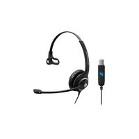 EPOS | Sennheiser SC230 USB Wide Band Monaural headset with Noise Cancelling mic - built-in USB interface no call control