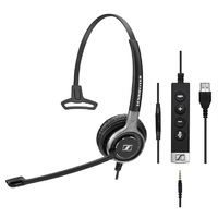 EPOS | Sennheiser SC635 USB Wired monaural UC headset with 3.5 mm jack and USB connectivity. In-line call control on USB cable and in-line mini call