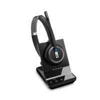 EPOS | Sennheiser Impact SDW 5066 DECT Wireless Office Binaural headset w/ base station, for PC, Desk Phone & Mobile, Included BTD 800 dongle