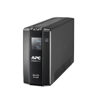 APC Back-UPS Pro 650VA 390W Line Interactive UPS Tower 230V 10A Input 6x IEC C13 Outlets Lead Acid Battery LCD AVR