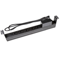 Powershield 10 Way Horizontal PDU with IEC C14 Input 1RU  10 x10AMP IEC C13 Outlets 10AMP IEC C14 Plug includes MCB.