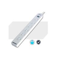 Sansai 6-Way Power Board (137P) with Master Switch Overload Protecte Reset button Indicator Light 100CM Lead 240VAC 10A
