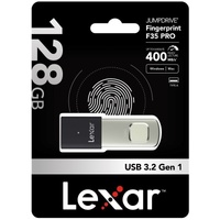 Lexar F35 PRO 128GB JumpDrive Fingerprint USB 3.2 Gen 1, up to 400MB s read, 300MB s write  transfer content between your USB Type-CTM and Type-A devi