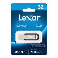 Lexar M400 32GB JumpDrive USB3.0 Flash Drive, up to 130MB s read,the stylish metal and key ring design lets you easily transfer files anywhere