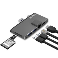 mbeat  Edge Pro Multifunction USB- C Hub for Microsoft Surface Pro 5 6  Metal Grey (HDMI LAN USB 3.0 Hub Card Reader)