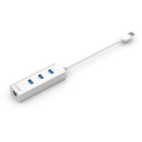 mbeat HAMILTON 3-Port USB 3.0 Hub with Gigabit LAN - 3x USB 10 100 1000Mbps RJ45 USB LAN Supports Window or MAC OS 10x and Above (L)