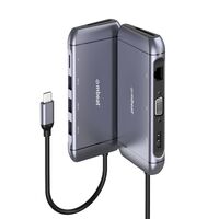 mbeat  Elite X9 9-in-1 Multifunction USB-C Docking Station 1x HDMI 1x VGA 1x USB-C Power Delivery 100W 3x USB 3.0 MicroSD SD Card 1x RJ45