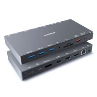 mbeat 15-in-1 Triple Display USB-C Docking Station 2x HDMI 1x DP 1x 100W PD 3.0 1x USB-C 3.1 Gen2 3x USB 3.0 1x USB 3.1 Gen2 MicroSD SD Card 1x 1Gb