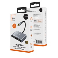 mbeat Tough Link USB-C to Dual 4K 60Hz HDMI MST Adapter 4K (3840x2160)   60Hz, 4K (3840x2160)   30Hz, 2K (2560x1440)   60Hz- Space Grey