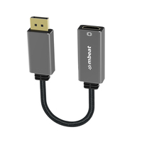mbeat Elite Display Port to HDMI Adapter - Converts DisplayPort to HDMI Female Port Supports 4K 60Hz (38402160)  Nylon Braided Cable - Space Grey