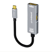 mbeat Tough Link USB-C to DP Adapter with 100W PD - Space Grey 4K (3840 x 2160)  60Hz, 2K (2560 x 1440)  144Hz, 1080p (1920 x 1080)  240Hz