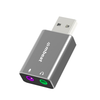 mbeat Elite USB to 3.5mm Audio and Microphone Adapter - Add Headphone Audio Jack to USB-A Computers Laptops Notebooks - Space Grey