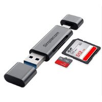Simplecom CR402 SuperSpeed USB-C and USB-A SD MicroSD Card Reader USB 3.2 Gen 1 (USB 3.0)