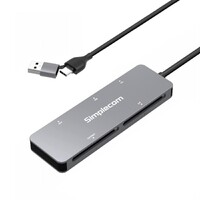 Simplecom CR407 5-Slot SuperSpeed USB 3.0 and USB-C to CFast CF XD SD MicroSD Card Reader
