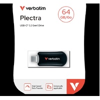 Verbatim Plectra USB-C Flash Drive Black 64GB