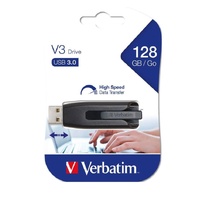 Verbatim Store ftn ftGo V3 USB 3.0 Drive 128GB - Grey