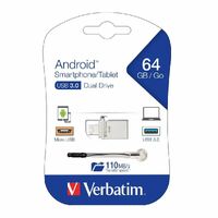 Verbatim Store inchn inchGo OTG Micro USB 3.0 Drive 64GB Dual USB 3.0 and Micro-USB Interface