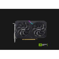 ASUS nVidia GeForce DUAL-RTX3050-8G-V2 RTX 3050 V2 8GB GDDR6 with two powerful Axial-tech fans and a 2-slot design for broad compatibility