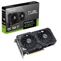 ASUS nVidia GeForce DUAL-RTX4060TI-O8G RTX4060 Ti OC Edition 8GB GDDR6, 2565 MHz Boost Clock, RAM 18 Gbps, HDMI x1, DPx3