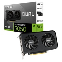 ASUS nVidia GeForce DUAL-RTX5050-8G 8GB GDDR6 2572MHz Boost Clock, RAM 20Gbps, 421AI TOPs, Digital Max Resolution 7680 x 4320