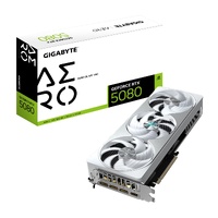 Gigabyte GV-N5080AERO OC-16GD. GeForce RTX 5080, CUDA 10752, 16 GB. GDDR7,  PCI-E 5.0, 850W, HDMI 2.1b x1