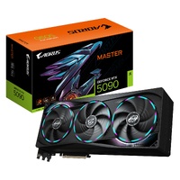 Gigabyte AORUS GeForce RTX 5090 MASTER 32G, 2655 MHz, CUDA 21760, 28 Gbps, GDDR7, 512 bit, PCI-E 5.0, PSU 1000W, DisplayPort 2.1b 3 HDMI 2.1b 1