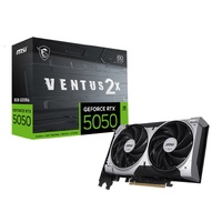 MSI nVidia GeForce RTX 5050 8G VENTUS 2X OC, Boost: 2560 MHz, CUDA 2560 Units, 8GB GDDR6, HDMI x 1 (embargo)