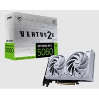 MSI nVidia GeForce RTX 5060 8G VENTUS 2X OC WHITE,  PCI Express Gen 5 x16, Boost: 2527 MHz, CUDA 3840 Units, 8GB GDDR7. HDMI x 1 (emabargo)
