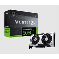 MSI nVidia GeForce RTX 5060 Ti 8G VENTUS 2X PLUS, PCI Express Gen 5 x16 (uses x8), Boost: 2572 MHz, CUDA 4608 Units, 8GB GDDR7, HDMI x 1 (embargo)