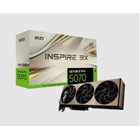 MSI nVidia GeForce RTX 5070 12G INSPIRE 3X OC, Boost: 2542 MHz, CUDA 6144 Units, 12GB GDDR7, HDMI x 1
