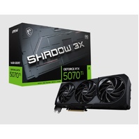 MSI nVidiaGeForce RTX 5070 Ti 16G SHADOW 3X OC, Boost: 2482 MHz, CUDA 8960 Units, 16GB GDDR7, HDMI x 1