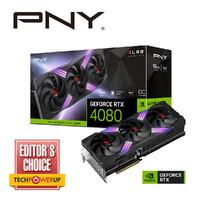 PNY Nvidia GeForce RTX 4080 16GB GDDR6X XLR8 Gaming VERTO EPIC-X RGB OC Triple Fan 9728 Cude Cores 23Gbps 2205 2550 Mhz 3x DP 1x HDMI 2.1