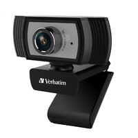 Verbatim 1080p Full HD Webcam - Black Silver FHD 1920x1080 2.0 Mega Pixels Compatible with Windows XP7 8 10 Android V5 MacOS 10.6 or Above